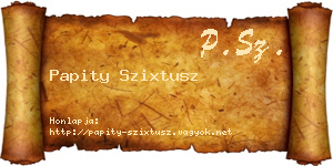 Papity Szixtusz névjegykártya